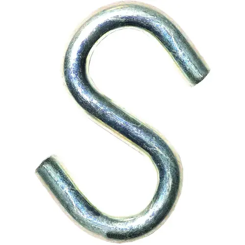 S-Hook, 20 lb Working Load, 0.118 in Dia Wire, Steel, Zinc - pack of 500