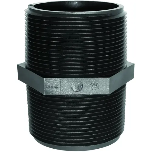 Pipe Nipple, 2 x 4 in, MNPT, Black