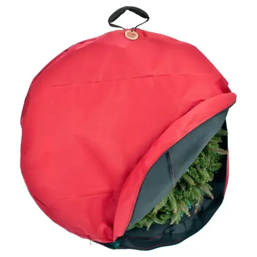 Wreath Storage Cover, 30 in, 30 in Capacity, Polyester, Red - pack of 12