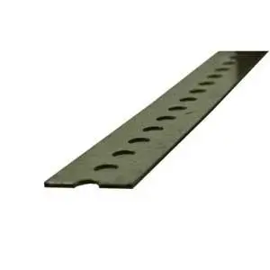 Reliable SFBG13848 Mekano Series Perforated Flat Bar, 1-3/8 in W, 48 in L, 5/64 in Thick, Steel, Hot Dip Galvanized