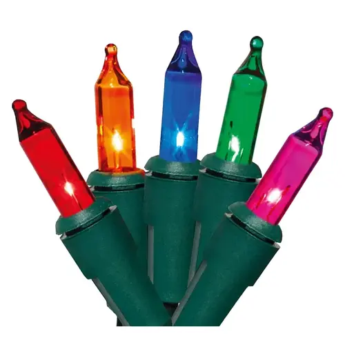 Light Set, Christmas, 120 V, 40.8 W, 100-Lamp, Blue/Green/Pink/Red/Yellow Lamp - pack of 12