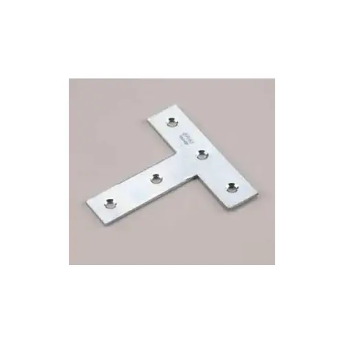 T-Shaped Mending Plate, 4 in L, 7/8 in W, Steel, Zinc T-Shaped Mending Plate, 4 in L, 7/8 in W, Steel, Zinc