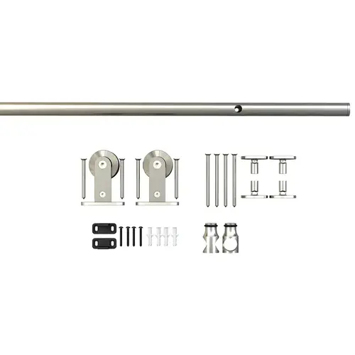 Decorative Visible Rail System, 2 m L Track, Steel, Satin Nickel, Wall Mounting Decorative Visible Rail System, 2 m L Track, Steel, Satin Nickel, Wall Mounting