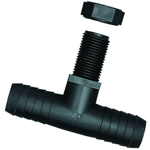 Green Leaf Hose Tee, 3/8 x 11/16 in, Barb x Male Union, Polypropylene - pack of 2