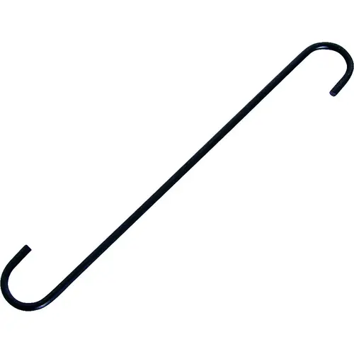 Extender S-Hook, 12 in H, Steel, Black, Hanging Mounting Extender S-Hook, 12 in H, Steel, Black, Hanging Mounting