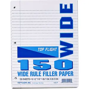 TOP FLIGHT 4314208-XCP24 Filler Paper, 10-1/2 in x 8 in, White - pack of 24