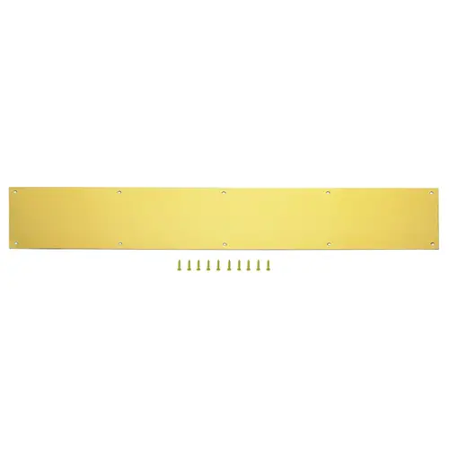 Kick Plate, 30 in L, 6 in W, Aluminum Brass Kick Plate, 30 in L, 6 in W, Aluminum Brass