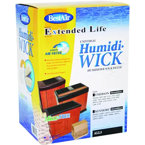 Wick Filter, 44 in L, 4-1/2 in W, White, For: Essickair Emerson Moistair Humidifier - pack of 2 Wick Filter, 44 in L, 4-1/2 in W, White, For: Essickair Emerson Moistair Humidifier - pack of 2