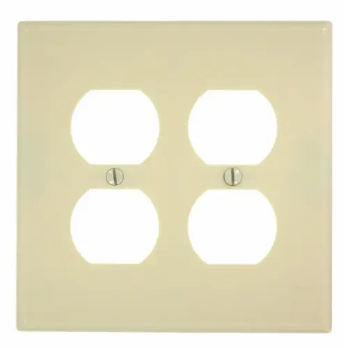 80516-I Receptacle Wallplate, 4-7/8 in L, 4.94 in W, Midway, 2 -Gang, Plastic, Ivory, Surface Mounting 80516-I Receptacle Wallplate, 4-7/8 in L, 4.94 in W, Midway, 2 -Gang, Plastic, Ivory, Surface Mounting