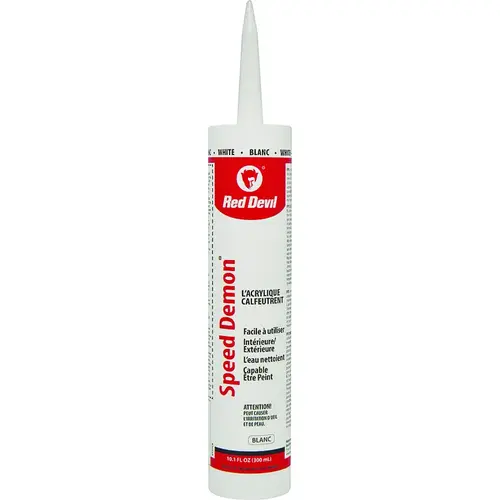 SPEED DEMON Acrylic Latex Caulk, White, 10.1 oz Cartridge
