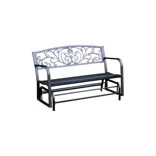 Glider Bench, 50 in W, 23-1/2 in D, 37-1/2 in H, 2 lb Seating, Steel Frame