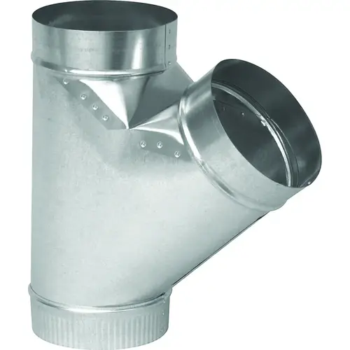 Full Flow Duct Wye, 4 in, 30 Gauge, Steel Full Flow Duct Wye, 4 in, 30 Gauge, Steel