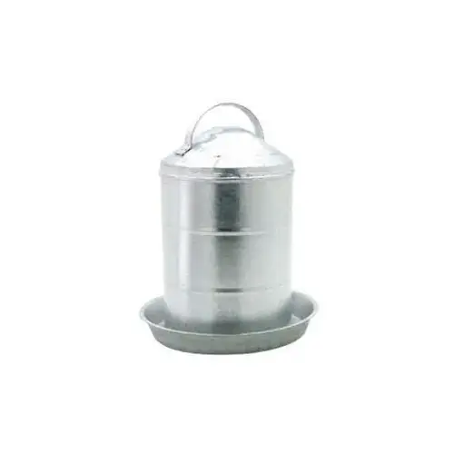 Poultry Fountain, 3 gal Capacity, Galvanized Steel