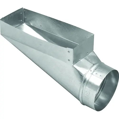 End Boot, 4 in L, 10 in W, 5 in H, 90 deg Angle, Steel, Galvanized End Boot, 4 in L, 10 in W, 5 in H, 90 deg Angle, Steel, Galvanized