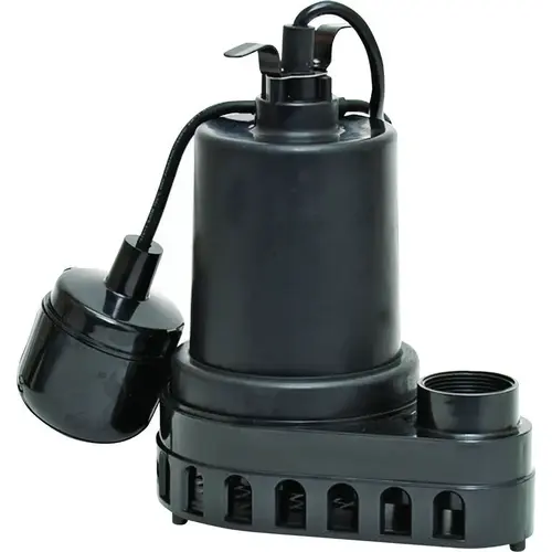 Sump Pump, 4.1 A, 120 V, 0.33 hp, 1-1/2 in Outlet, 48 gpm, Thermoplastic