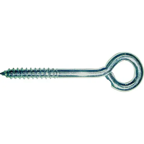 Lag Screw Eye, 11.2 mm Thread, Screw Thread, 2 in L Thread, 1-7/16 in Dia Eye, 401 lb Working Load, Zinc