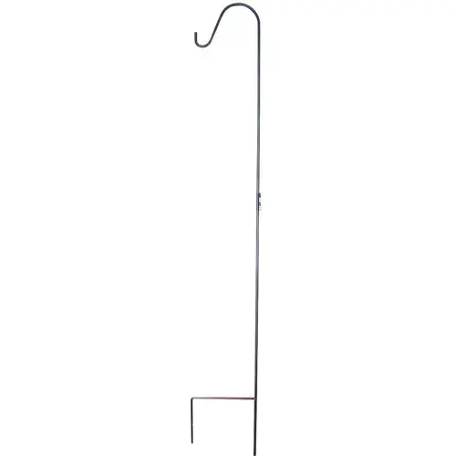 Single Shepherd Hook, 12 in L, 64 in H, Steel, Matte Hammertone Bronze