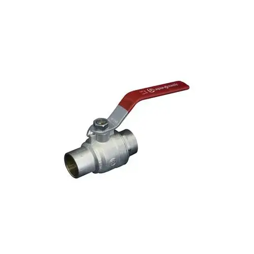 Ball Valve, 1 in Connection, Solder, 600 psi Pressure, Brass Body