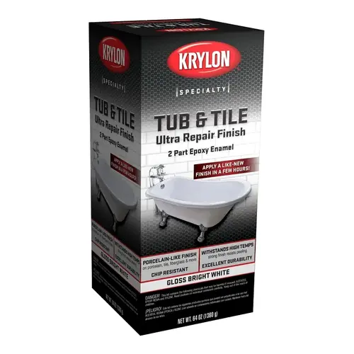 Tub and Tile Ultra Repair Finish, 2-Part Epoxy Enamel, 64 Oz Can Tub and Tile Ultra Repair Finish, 2-Part Epoxy Enamel, 64 Oz Can