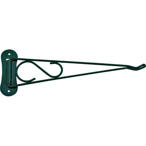 Planter Bracket, 10-3/8 L, Steel, Forest Green, Wall Mount Mounting