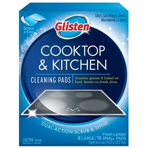 Glisten GC0608T Cleaning Pad, White - pack of 8