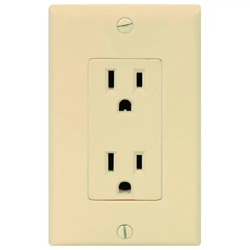 Duplex Receptacle, 2 -Pole, 15 A, 125 V, NEMA: 5-15R, Ivory