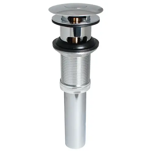 Pushbutton Sink Drain, 1-1/4 in Connection, Brass, Chrome Pushbutton Sink Drain, 1-1/4 in Connection, Brass, Chrome