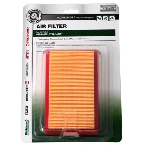 MTD Genuine Parts 490-200-M075 Air Filter, 1.88 in H x 6.63 in W x 9.25 in D MTD Genuine Parts 490-200-M075 Air Filter, 1.88 in H x 6.63 in W x 9.25 in D