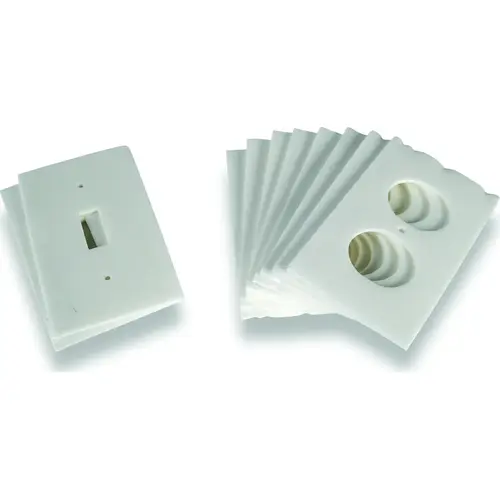 Switch/Outlet Insulator, 4-1/8 in L, 2-1/2 in W, White Switch/Outlet Insulator, 4-1/8 in L, 2-1/2 in W, White