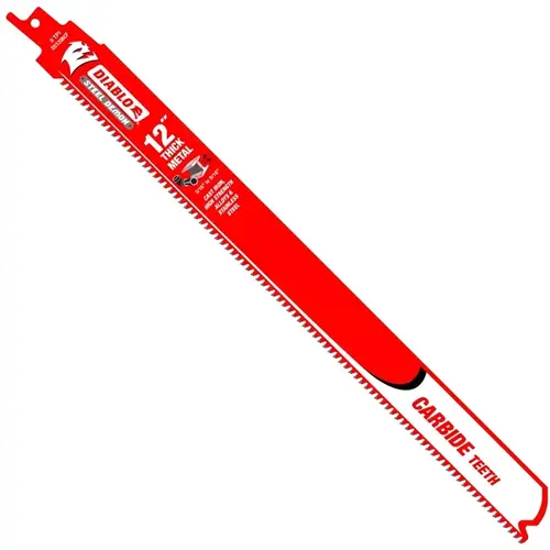 Reciprocating Saw Blade, 1 in W, 12 in L, 8 TPI, Carbide Cutting Edge Perma-SHIELD