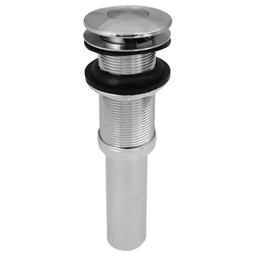 Pushbutton Sink Drain, 1-1/4 in Connection, Brass, Chrome Pushbutton Sink Drain, 1-1/4 in Connection, Brass, Chrome