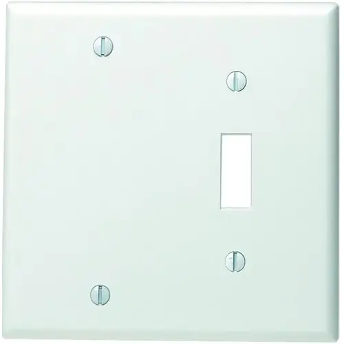 Non-Metallic Wallplate, 4-1/2 in L, 2-3/4 in W, 2 -Gang, Thermoset, White, Smooth Non-Metallic Wallplate, 4-1/2 in L, 2-3/4 in W, 2 -Gang, Thermoset, White, Smooth