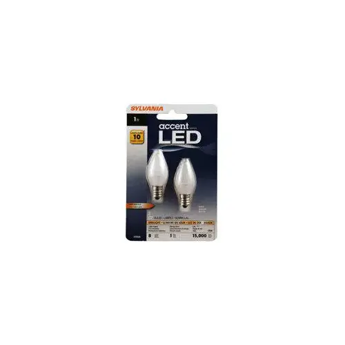LED Lamp, Decorative, C7 Lamp, 11 W Equivalent, E12 Lamp Base, Clear, White Light, 6500 K Color Temp - pack of 2 LED Lamp, Decorative, C7 Lamp, 11 W Equivalent, E12 Lamp Base, Clear, White Light, 6500 K Color Temp - pack of 2