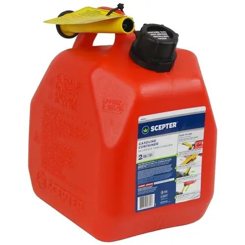 Flo n' go Gas Can, 2 gal Capacity, Polypropylene, Red Flo n' go Gas Can, 2 gal Capacity, Polypropylene, Red