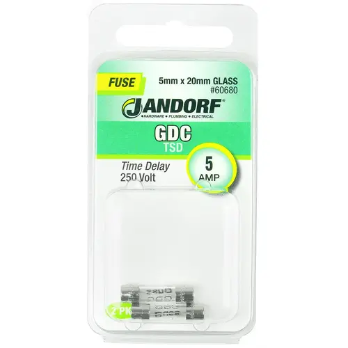 Time Delay Fuse, 5 A, 250 V, 50 A Interrupt, Glass Body Time Delay Fuse, 5 A, 250 V, 50 A Interrupt, Glass Body