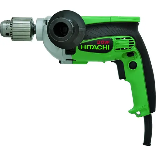 Electric Drill, 9 A, 1/2 in Chuck, Keyed Chuck, 7 in L Cord Black/Green Electric Drill, 9 A, 1/2 in Chuck, Keyed Chuck, 7 in L Cord Black/Green