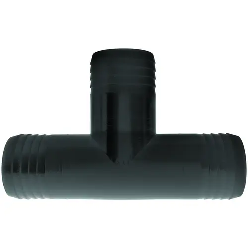 Green Leaf Hose Adapter Tee, 1-1/4 in, Hose Barb, Polypropylene, Black