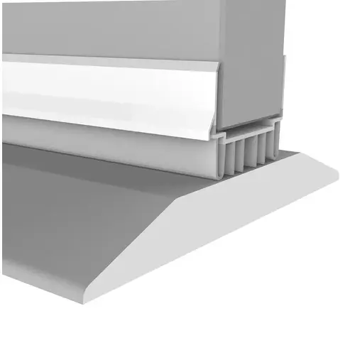 Door Bottom with Fins, 36 in L, Vinyl White