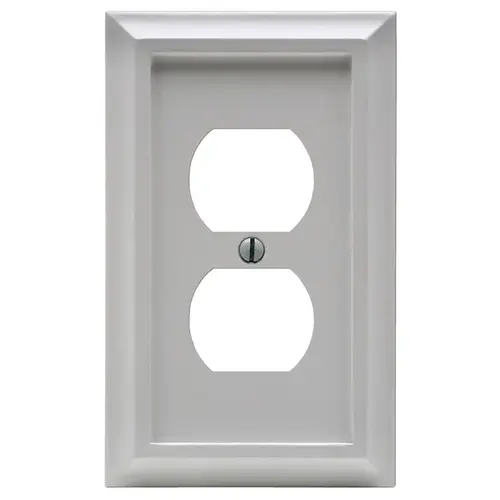 Deerfield Wallplate, 1 -Gang, Wood, White - pack of 4
