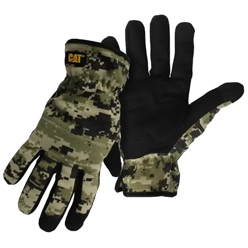 0122702X Utility Gloves, Men's, 2XL, Open Cuff, Spandex, Camouflage Pair