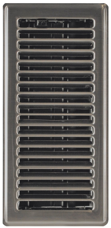 IMPERIAL RG1994 Floor Register, 10 in L, 3 in W, Steel, Pewter