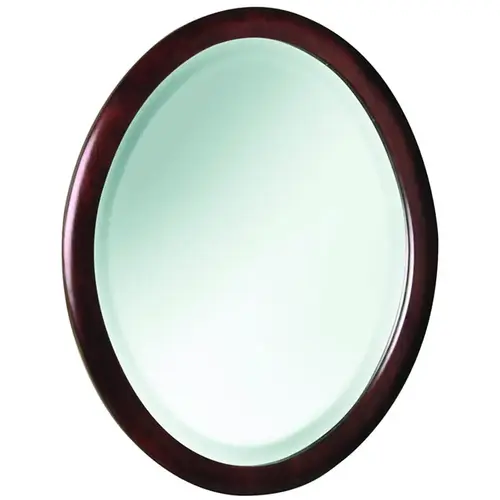 Shiloh Series Mirror, Oval, 18 in W, 22 in H, Wood Frame, Wire Mounting