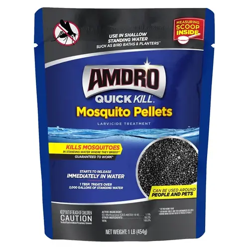 QUICK KILL Mosquito Killer, Pellets, 1 lb Dark Gray/Black QUICK KILL Mosquito Killer, Pellets, 1 lb Dark Gray/Black
