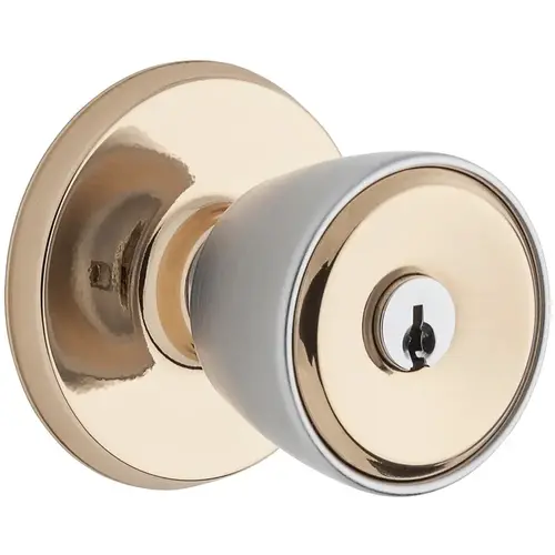 Beverly Series Entry Door Knob, Brass/Satin Chrome