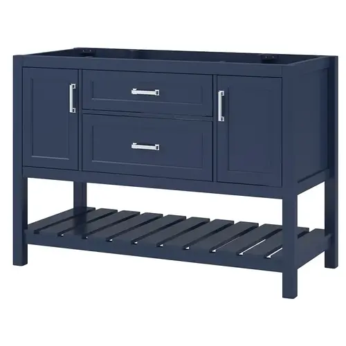 Lawson Series Vanity Cabinet, 48 in W Cabinet, 21-1/2 in D Cabinet, 34 in H Cabinet, Wood, 2-Drawer Aegean Blue