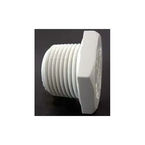 Pipe Plug, 1 in, MPT, PVC, White, SCH 40 Schedule Pipe Plug, 1 in, MPT, PVC, White, SCH 40 Schedule