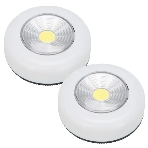 LED Puck Light, LED-Lamp, LED Lamp, 35 Lumens, ABS Fixture, White Fixture, White Fixture - pack of 12