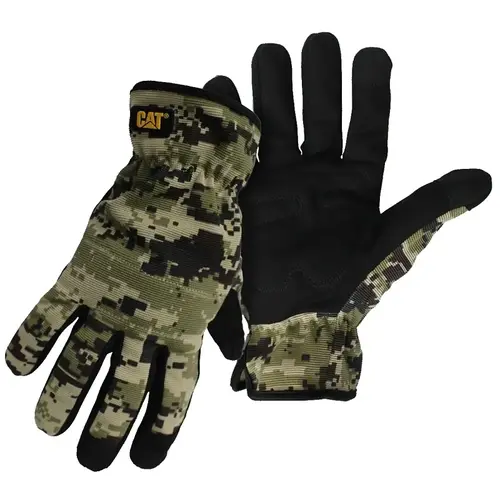 012270M Utility Gloves, Men's, M, Open Cuff, Spandex, Camouflage Pair 012270M Utility Gloves, Men's, M, Open Cuff, Spandex, Camouflage Pair
