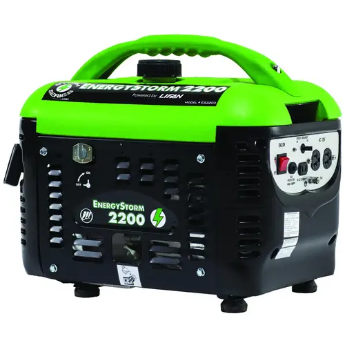Portable Generator, 17 A, 120 V, 2200 W Output, Octane Gas, 1 gal Tank, 6 hr Run Time Portable Generator, 17 A, 120 V, 2200 W Output, Octane Gas, 1 gal Tank, 6 hr Run Time