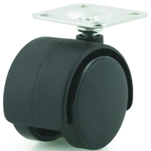 Swivel Caster, 1-1/2 in Dia Wheel, Plastic Wheel, Black, 70 lb Swivel Caster, 1-1/2 in Dia Wheel, Plastic Wheel, Black, 70 lb